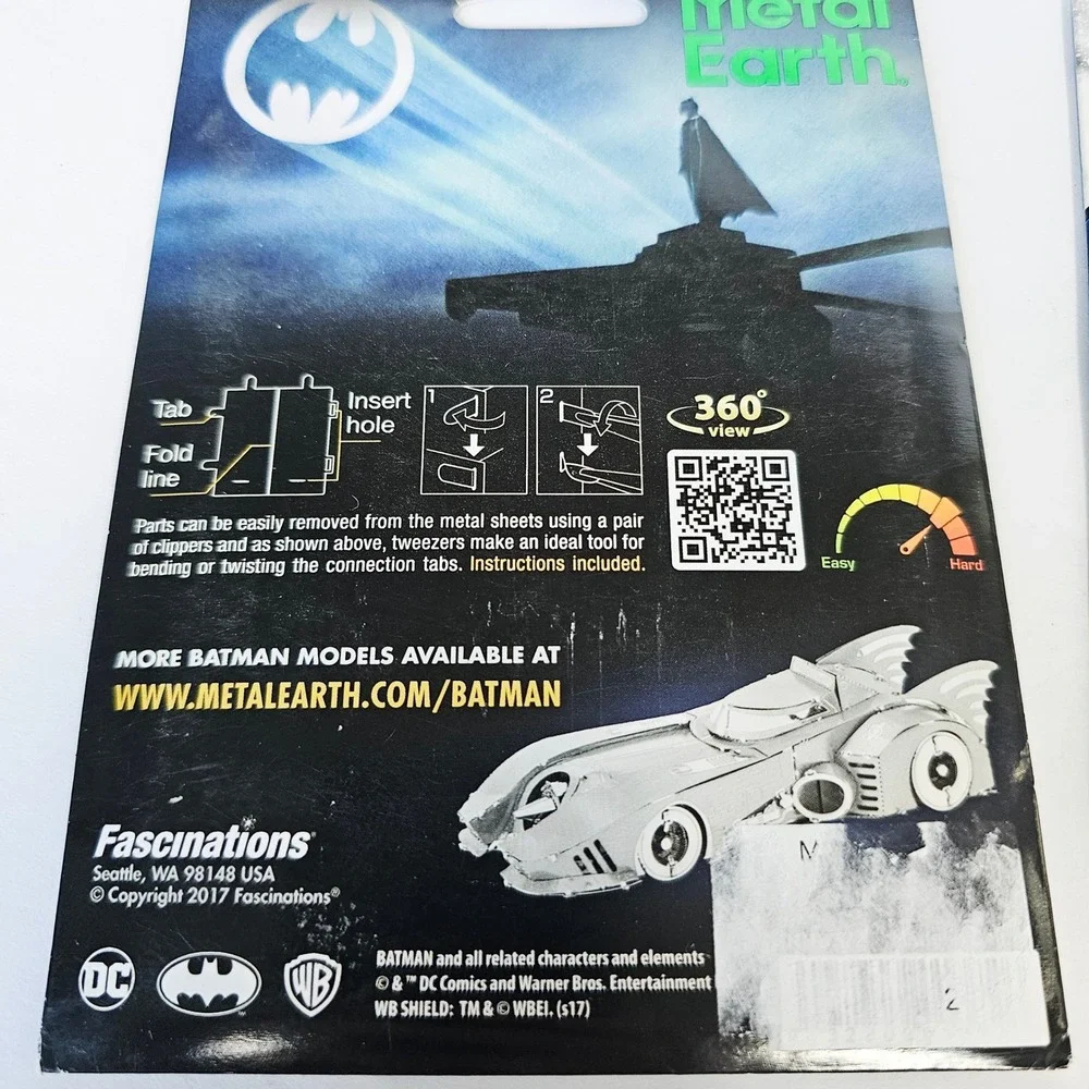 Metal Earth Steel Model Kit Batmobile Iron Man Marvel DC 3D DIY Puzzle Lot of 2